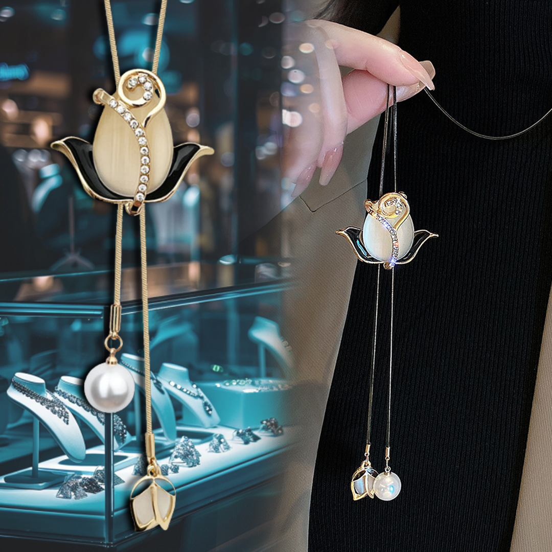 Collar de Rosa con perla